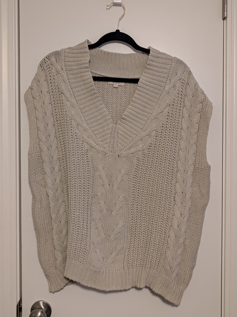 Cream Cable Knit V-Neck Women’s Sweater Vest